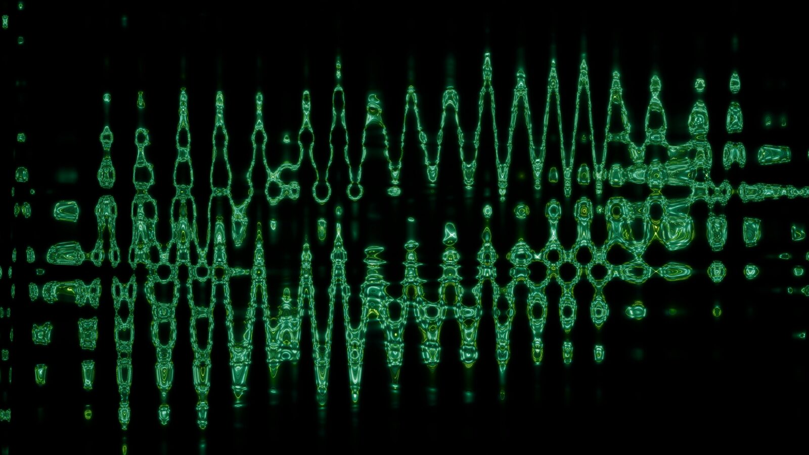 A green pattern made up of frequencies. Photo by Logan Voss on Unsplash