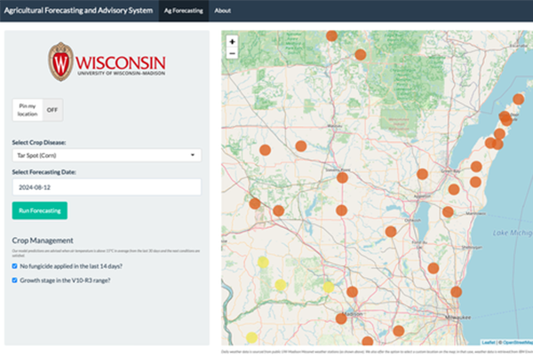 An image of the crop disease forecasting app.